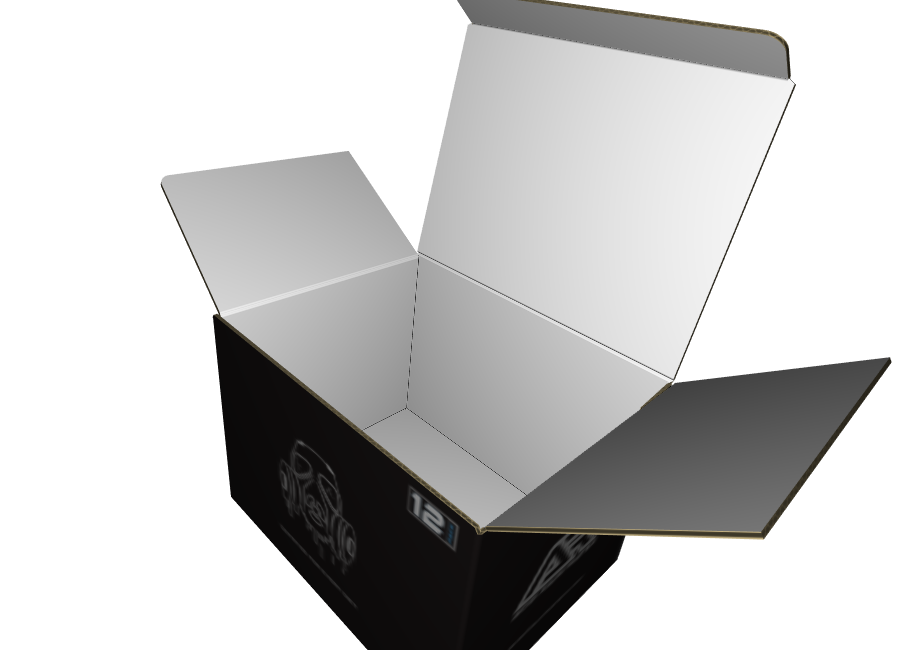 Tuck Top Carton B-Flute Premium White/Premium White 2-Sided Standard Print Matte